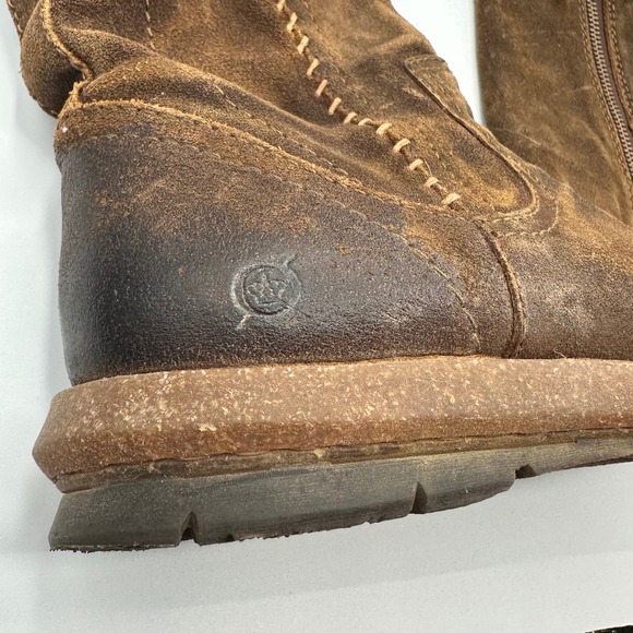 Born Tonic Boots Womens 8 Rust Oiled Suede Leather Brown Distressed Moto - Picture 9 of 11